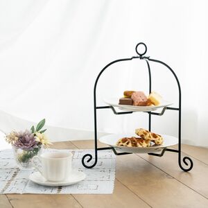 カジュアルプロダクト ドルチェフォールダブルケーキスタンド 折りたたみ式 ティーコーヒー