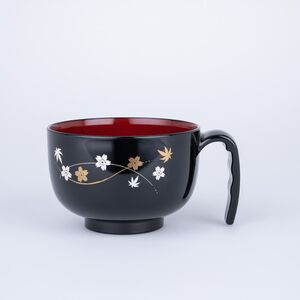 ウィルアシスト シャンテお汁わん取っ手付き花 障がい者 使いやすい