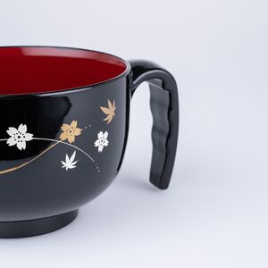 ウィルアシスト シャンテお汁わん取っ手付き花 障がい者 使いやすい