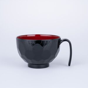 ウィルアシスト らくらく汁わん黒亀甲 家庭用電子レンジ対応 食洗器対応