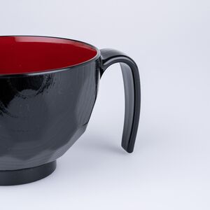 ウィルアシスト らくらく汁わん黒亀甲 家庭用電子レンジ対応 食洗器対応