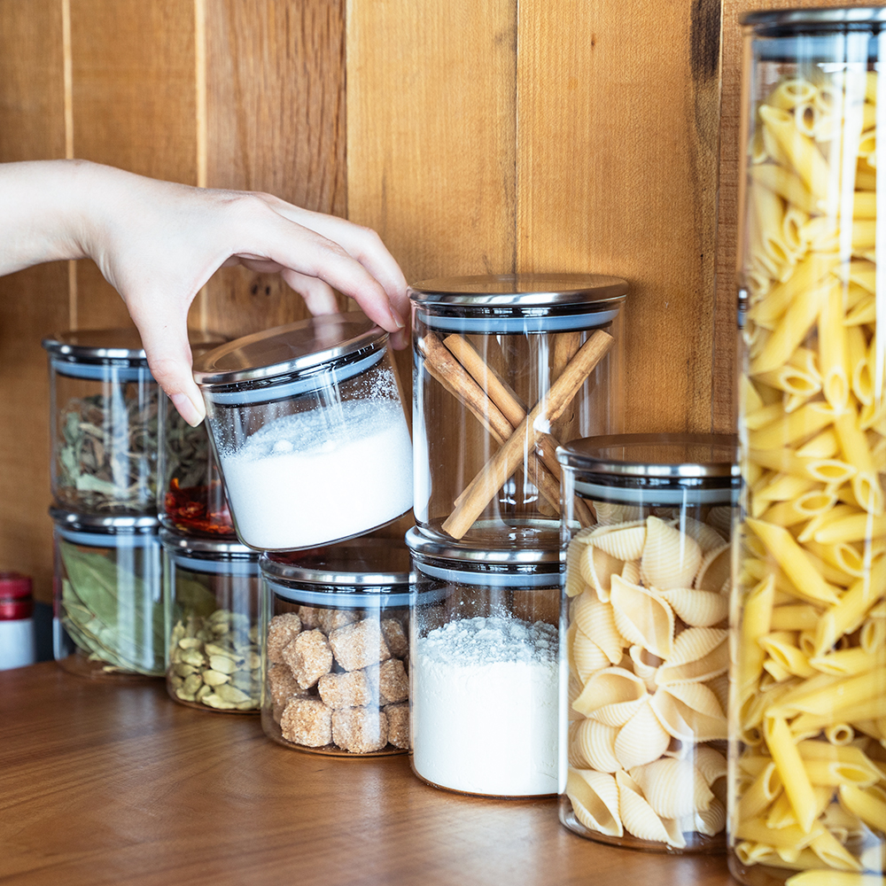 スタンダード ガラスキャニスター ステンレスリッド